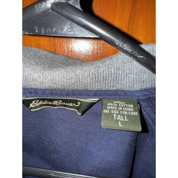 Eddie Bauer Mens Lightweight Jacket Large Tall Blue Gently Worn Comfortable - Picture 2 of 6